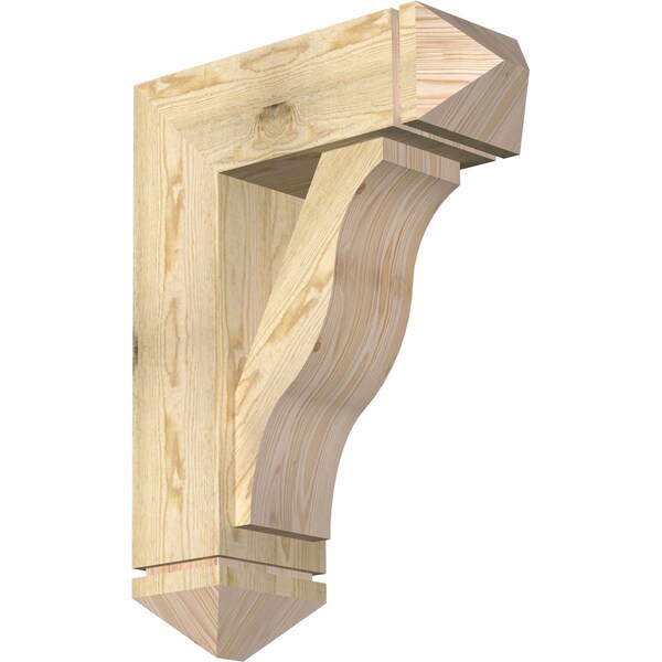 Ekena Millwork Funston Arts and Crafts Rough Sawn Bracket w/ Offset Brace, Douglas Fir, 8"W x 22"D x 30"H BKT0806X22X30FST03RDF - main